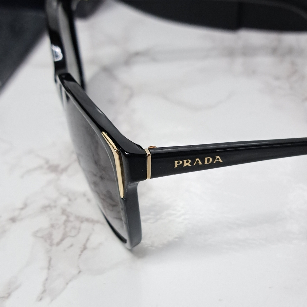 Prada Black Cat Eye SPR 01OSA Acetate Sunglasses - Picture 4 of 9